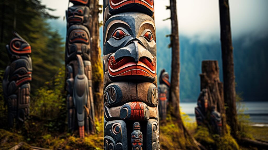 Indigenous totem pole