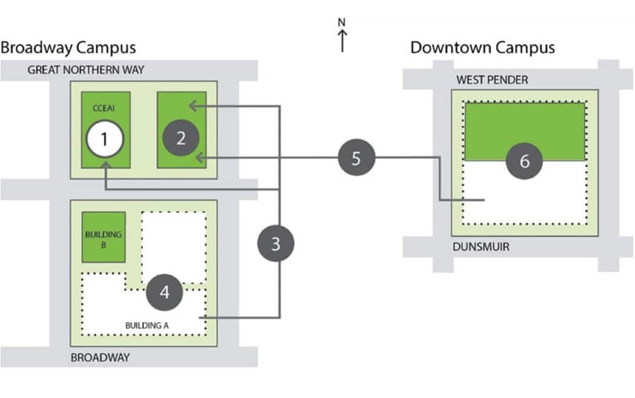 map of the new campuses