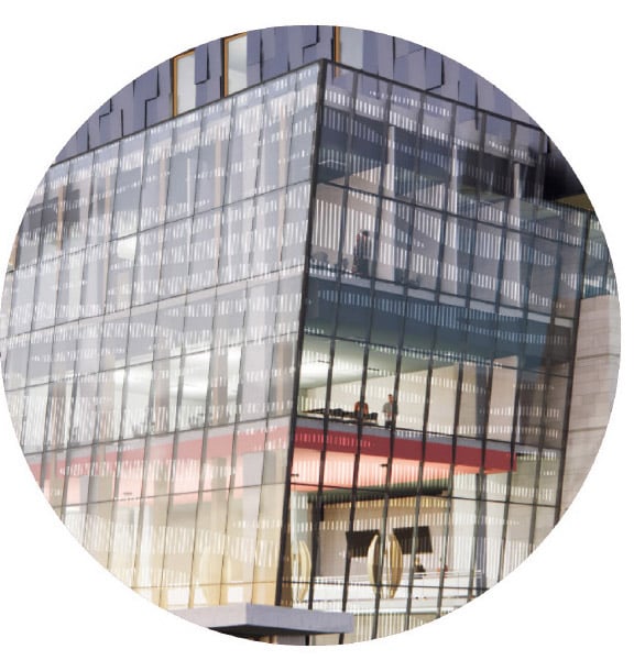 part of the building that represents the water