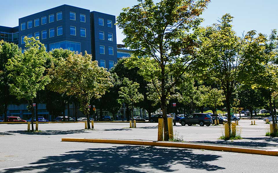 VCC Broadway campus spacious parking lot