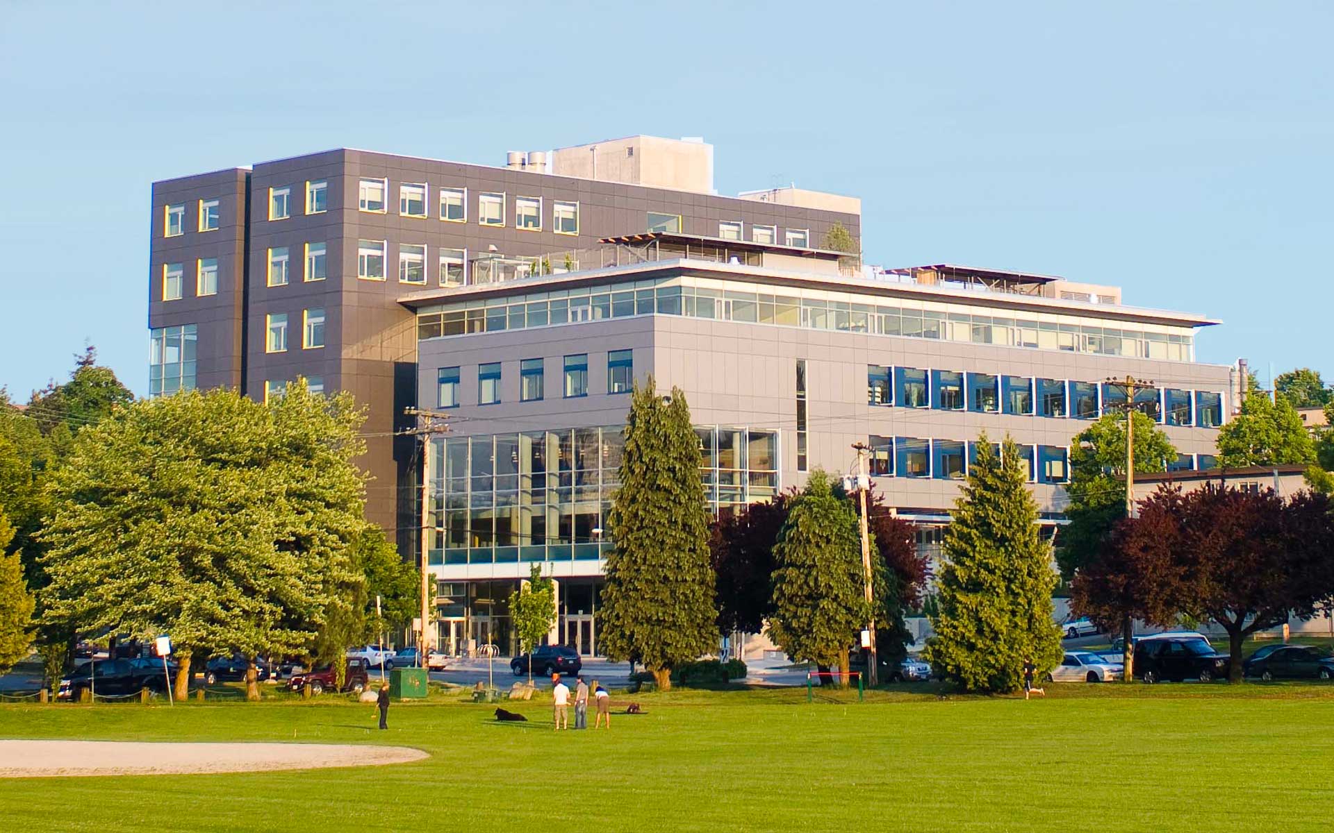 Broadway campus exterior shot from China Creek view point