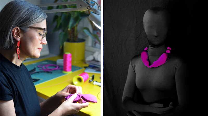 Louise Perrone making jewellery
