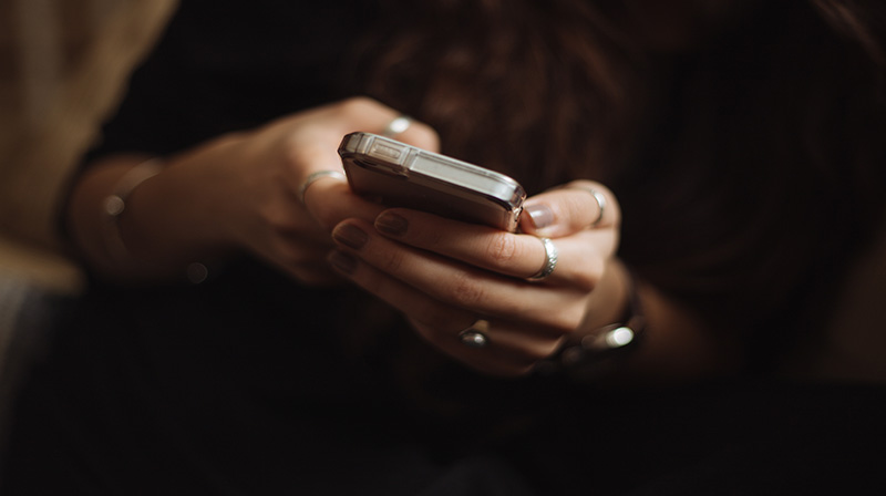 Person holding a smartphone